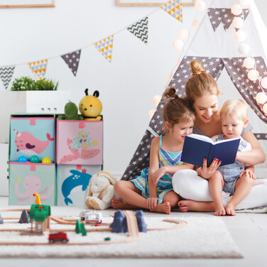 Relaxdays Children's Shelf with Boxes