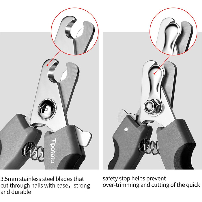 Професійні ножиці для стрижки кігтів собак та котів з нержавіючої сталі та пилочкою. Підходять для всіх порід (маленьких, середніх, великих). Безпечний захист від защемлення.