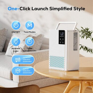 Електричний осушувач повітря, тихий, 2500 мл з LED дисплеєм, таймером та авторозморожуванням. Ідеально для дому, спальні, ванної кімнати