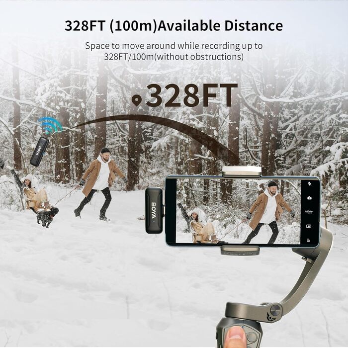 BOYA BY-WM3T-U2: Бездротовий петличний мікрофон з USB-C для Android/iPhone - 100м, 32год, шумозаглушення