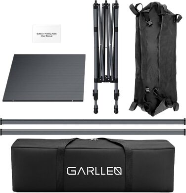 Зручний складаний туристичний стіл Garllen для пікніка та відпочинку на природі, 82x40 см, 2 рівня висоти (44/70 см), сталевий, з сумкою