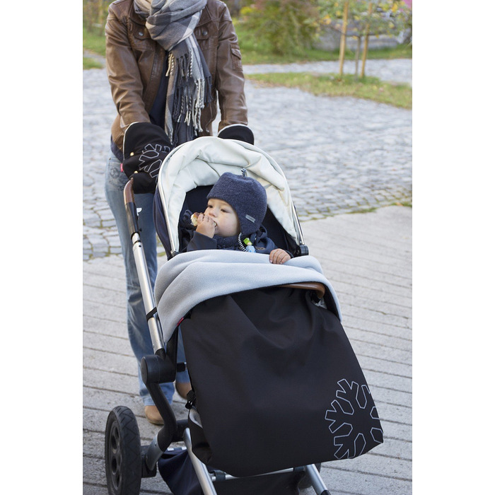 Термоковдра для дитячого візка ByBoom Softshell 70x100 см, універсальна, чорна/фуксія