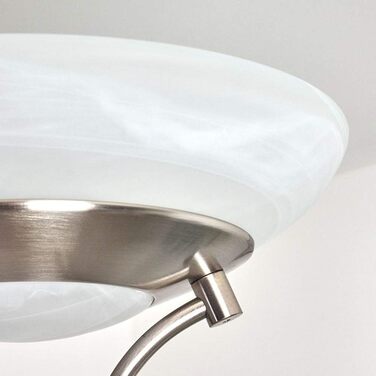 LED торшер Rom з металу, диммування, поворотний диммер на корпусі, 18W (1600Lm) + 5W (480Lm), 3000K (тепле біле світло), регульований бра, Нікель Матовий