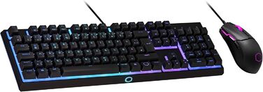 Клавіатура та миша Cooler Master MS110 RGB – Механічні клавіші, 26 антибліндів, керування на платі, миша з 4 DPI, DE Layout QWERTZ