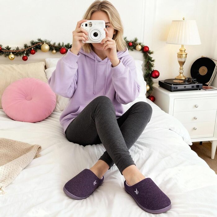 Жіночі тапочки VeraCosy двоколірні, м'які, зручні, в'язані, з пам'яті піною, з антиковзким покриттям