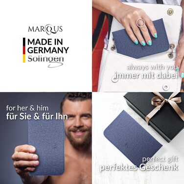 Набір для манікюру Solingen Mega Manikür Set 12 шт. - професійний набір для манікюру та педикюру в стильному шкіряному еталожі (Jeans)