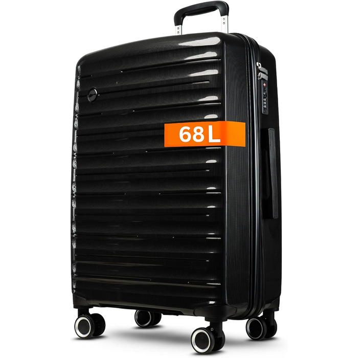 Чорний валіза-тролі 100 літрів з TSA замком - міцний хардкор корпус