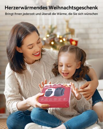 Електричні грілки для рук 6000 mAh, 2 шт. Ultra Light з магнітною двосторонньою системою нагріву, LCD-дисплеєм, 12+ годин, 35°C-55°C, багаторазові для дітей, для гольфу/кемпінгу, чорні