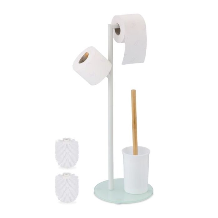 Relaxdays Toilet Set with 2 Replacement Brush Heads