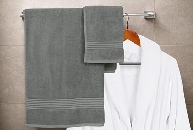 Utopia Towels 4-Piece Luxury Bath Towel Set, (68x137 cm), 100% Ring-Spun Cotton, 600 g/m², Lightweight and Highly Absorbent, Gym, Spa, and Hotel (black)