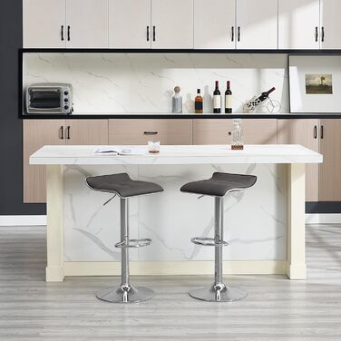 WOLTU Adjustable Bar Stools 2-Pack - Metal Frame, 360° Swivel, Footrest, Faux Leather - Perfect for Bar, Kitchen, Counter, Cafe