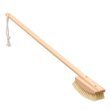Redecker bath and foot brush with extra-long handle made of oiled beechwood, stiff Tampico fiber bristles, exfoliating skin, 61 cm, Made in Germany