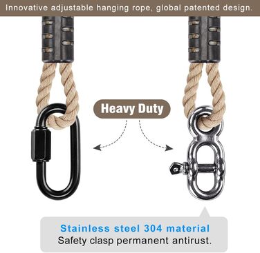 SELEWARE Tree Swing Rope, Hammock Tree Straps, Hanging Set, Adjustable Rope, Quick and Easy to Hang, Hammock Chair Swing for Indoor and Outdoor Use, Tree Branch, Camping