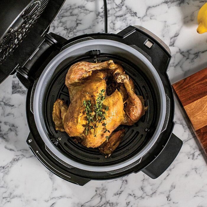 Ninja Foodi MINI Multi-Cooker, 4.7L, 6-in-1 Multi-Cooker, Pressure Cooker, Air Fryer, Slow Cooker, 1460W, Grey/Black OP100EU