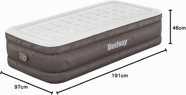 Повітряний матрац Bestway Fortech з вбудованим електричним насосом, односпальний (191x97x46 см)