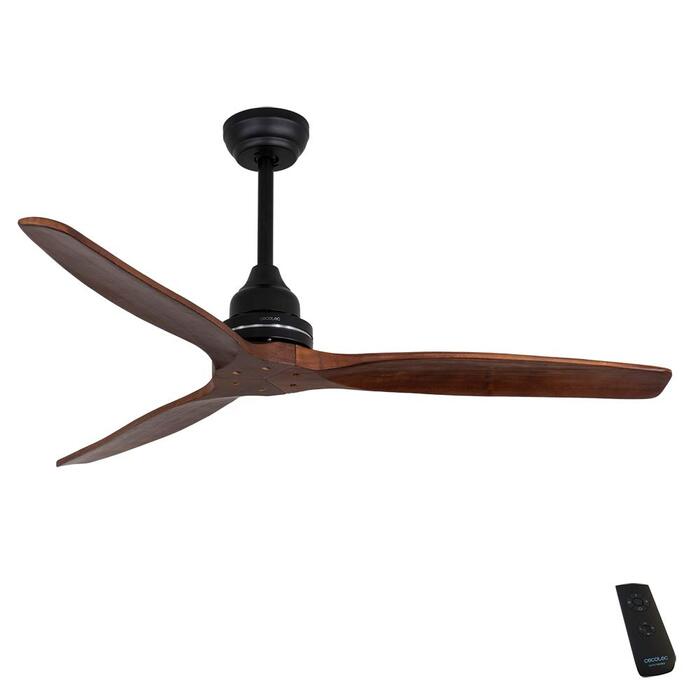 Вентилятор стельовий Cecotec Energysilence Aero 580, чорний/горіх, 3 лопаті