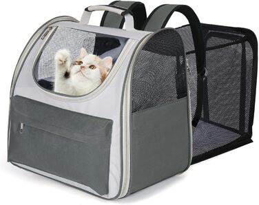 Розширюваний рюкзак для кота та собаки, переноска для тварин, рюкзак для великих котів та маленьких собак до 8 кг, переноска-рюкзак для транспортування/поїздок/кемпінгу