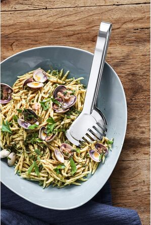 WMF Bistro Noodle Tongs 23 cm, polished Cromargan stainless steel, ideal for salad or serving vegetables, dishwasher-safe