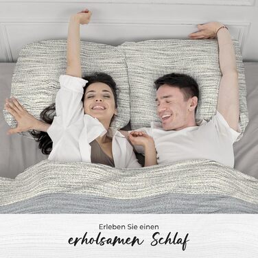 Комплект постільної білизни Premium 155x200 см, 100% бавовна Renforcé, гіпоалергенна та дихаюча, сертифікат ÖKO-TEX, з блискавкою, 2 предмети (підковдра + наволочка 80x80), Колір: Блакитний/Сірий