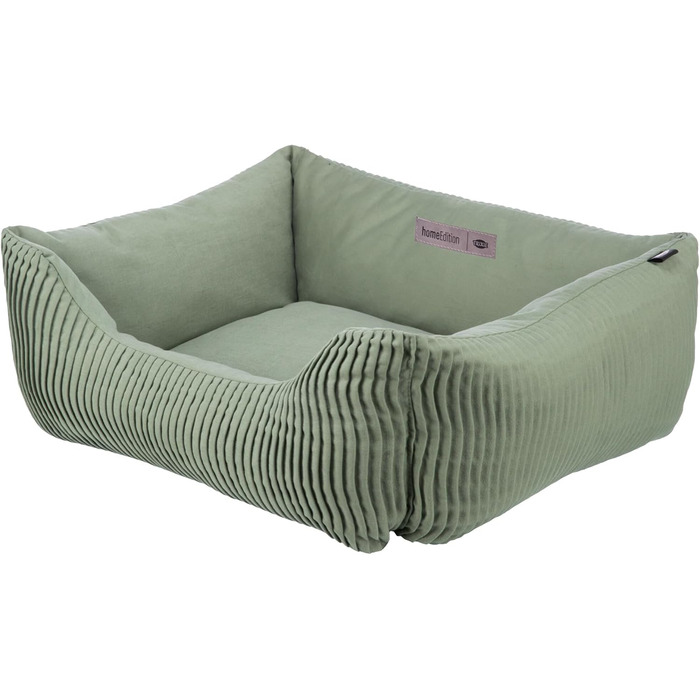 Тріксі лежанка для собак Марлі, 80 x 60 см, салатовий колір – зручна лежанка для середніх собак з якісного бавовняного покриття Canvas, м'яка та пральна – 37691 Salbei L 80 x B 60 x H 23 cm
