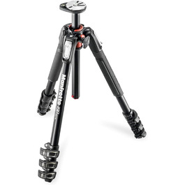 Штатив Manfrotto MT190XPRO4 з кутовою центральною колоною - 4-секційний штатив для DSLR та бездзеркальних камер, чорний/антрацитовий алюміній