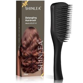Щітка для волосся SHINLEA без заплутування, розпушувач для жінок, чоловіків, дітей, для мокрого, кучерявого, тонкого та довгого волосся, зменшує випадіння, розплутує вузли, чорна