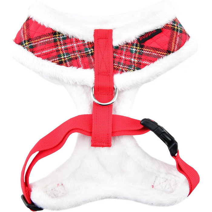 Шлейка для собак Puppia Blitzen, червоно-біла клітинка, L. М'яка шлейка для собак маленьких та середніх порід, Puppia PAQD-AC1470