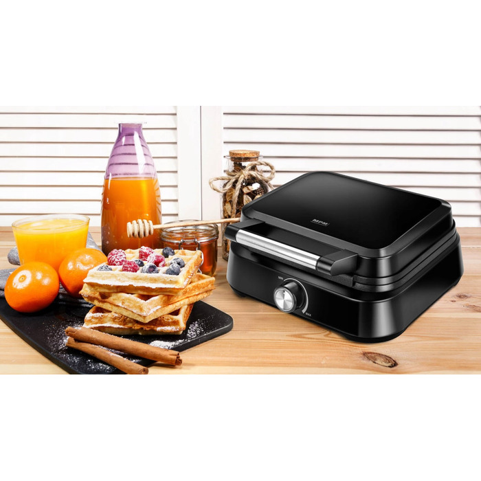 Вафельниця MPM MGO-40, 1500 Вт, чорна