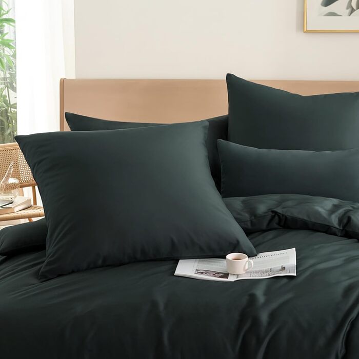 Комплект постільної білизни RUIKASI з бавовни 4-х частинний (200x200 см) сірий - двоколірний, з блискавкою