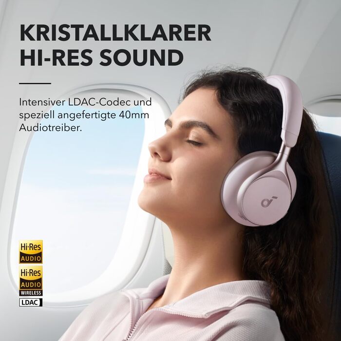 Soundcore Space One Рожеві Бездротові Навушники з Активним Шумозаглушенням Bluetooth 5.3, 40 годин, Hi-Res Audio, App