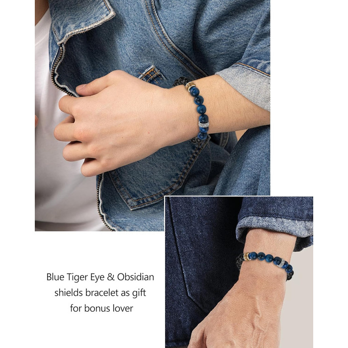 Браслет на руку VGWON для чоловіків з перлами - подарунок на день народження, Новий рік, для підлітків та чоловіків (UVG-BM104S)