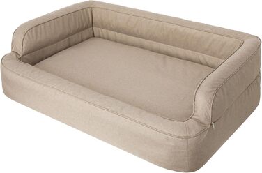 Dog bed, pet furniture, cat bed, removable cover, dog basket, dog cushion, dog lounger, sleeping places, dog sofa, Beige, XL: 96x62 cm
