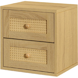 Magic DIY Cube Storage Organizer, Stackable Cubes for Home, Books, Clothes, Toys, Modular Storage System, Closet Organizer, Bookshelf, Closet (French (Yellow Oak, Rattan Drawer Cubes))