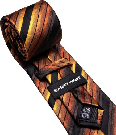 Чоловіча краватка з бавовни Barry.Wang, краватка з кишеньковим хустиною та запонками, набір краваток у клітинку, святкова краватка для весілля (чорний та золотий)