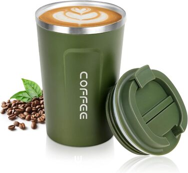 Термокружка Flintronic 510 мл з подвійними стінками, з нержавіючої сталі, з кришкою, для кави та чаю