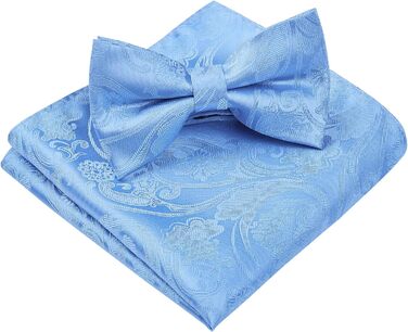 Метелик HISDERN для чоловіків однотонний, регульований, для вечірки, весілля (B, небесно-блакитний 2)