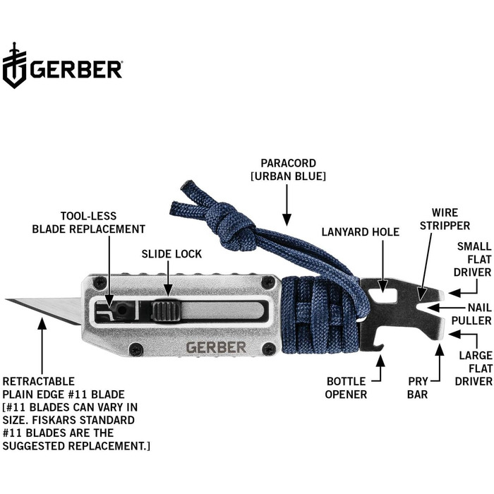 Мультитул Gerber Prybrid-X з 8 функціями, нержавіюча сталь, сріблясто-синій