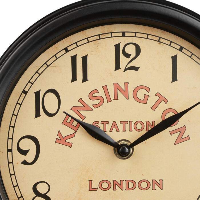 Relaxdays Double-Sided Train Station Clock in Black