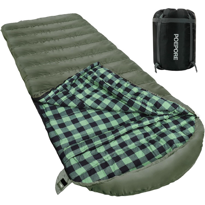 Сплячий мішок Outdoor Winter для дорослих, Extra Wide, 3-4 сезони, XXL, теплий бавовняний фланелевий спальний мішок для кемпінгу, піших прогулянок, пригод, 230*100 см, 0°C