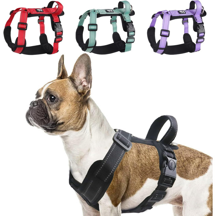 Нашийник для собак LiebeDD чорний XL - комфортний, з ручкою, анти-тяга, для собак середніх розмірів