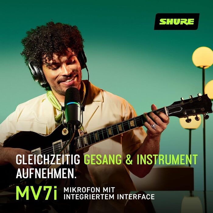 Мікрофон Shure MV7+ для подкастів, стрімінгу та запису – білий. USB/XLR, LED-сенсор, автоматичне регулювання рівня, цифровий поп-фільтр, ефекти реверберації.