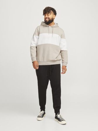 Світшот Jack & Jones Jjelegacy Blocking з капюшоном Noos, розмір 4XL, колір Moonbeam