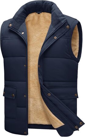 Чоловіча степкова жилетка Lonya Weste: водонепроникна, легка, з флісовою підкладкою та кишенями (М, темно-синій)