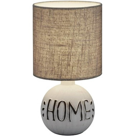 Торшер Reality Leuchten Esna R50651025, кераміка, тканинний абажур білий/сірий, для дому