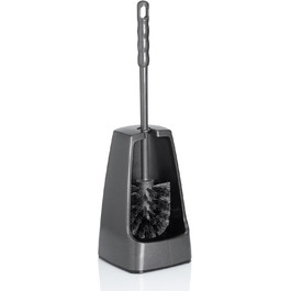 Набір для чищення унітазу Levin, щітка з контейнером, 38 см, темно-сірий