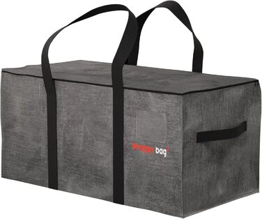 Pack of 4 Large Plastic Storage Bags – XXL Bags for Moving & Travel – Sturdy, thick & waterproof with reinforced handles – for clothing & bedding – 75 x 36 x 38 cm (Grey, 10 pack)