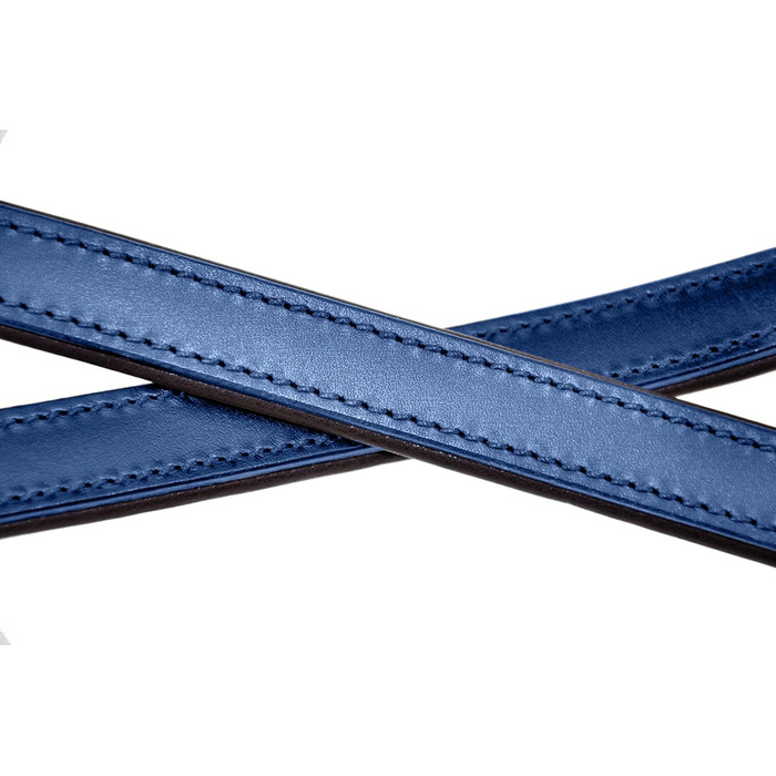 Leather Dog Leash - Training Leash - Leather Leash for Dog - Leash 3-Way Adjustable, for all Dogs (230cm, Blue)