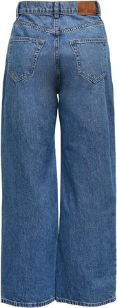 Джинси жіночі Only Hope з широкими штанинами, висока талія, середній блакитний денім, розмір 28W/30L