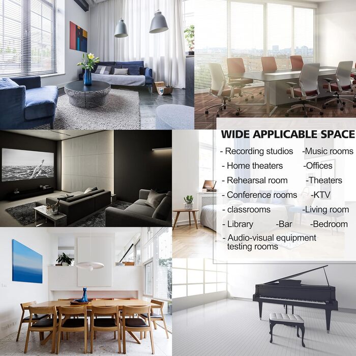 Набір акустичних панелей для стін (9 шт), 88.9 x 119.4 см, звукопоглинаючі декоративні панелі для студії звукозапису та шумоізоляції приміщень