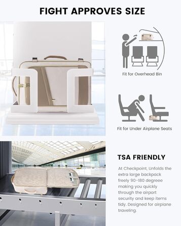 Рюкзак LOVEVOOK для ручної поклажі в літак, 40L, водонепроникний, для жінок, з відділенням для взуття та ноутбука 17.3 дюймів, бежевий + хакі